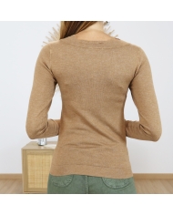Pull Kalizza camel femme – vue de dos