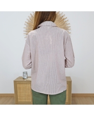 Chemise rayée camel femme – vue de dos