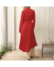 Robe longue femme – vue de dos avec ceinture nouée