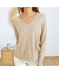 pull décolleté V femme