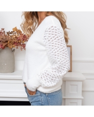 pull hiver femme blanc