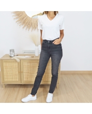 Jean Kamaris Kaffe femme 👖 – vue de face porté