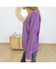 Pull Fanta femme – détail bord côte et finition poignet