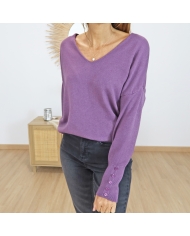 Pull Fanta violet – texture maille douce