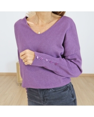 Pull Fanta femme – détail boutons fantaisie au poignet