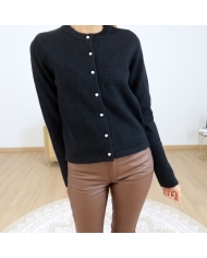 Gilet femme Kaniel noir – vue de face coupe droite