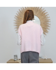 Gilet Morgane rose – vue de dos