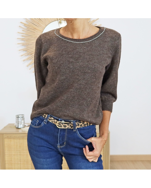 Pull femme Kaffe KAMERIDITH – vue de face manches 3/4