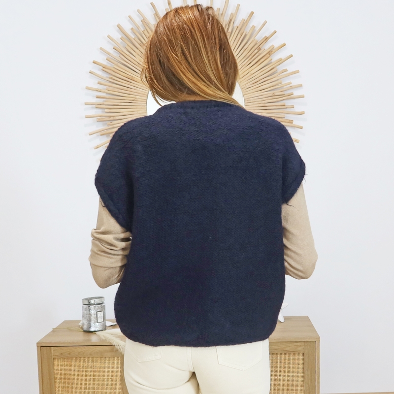 Gilet MORGANE marine – vue de dos