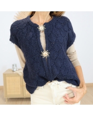 Gilet MORGANE marine – look chic & lumineux Mademoiselle-Caprices