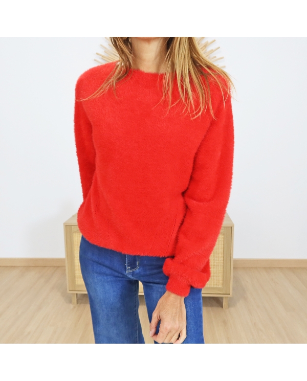 Pull NAOMI Garcia – détail maille douce et col ras de cou