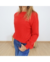 Pull femme NAOMI Garcia – vue de face coloris rouge Pull femme NAOMI Garcia – vue de face coloris rouge