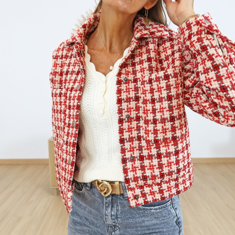 Veste courte PATRICIA – texture tweed chic