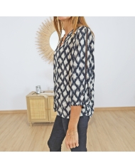 Blouse CALYPSO Garcia – détail manches 3/4 élastiquées Blouse CALYPSO Garcia – détail manches 3/4 élastiquées