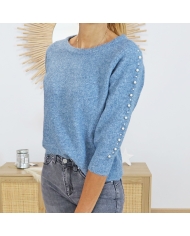 Pull KABETTY bleu â look avec jean MADI Mademoiselle-Caprices Pull KABETTY bleu â look avec jean MADI Mademoiselle-Caprices