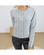 Gilet femme CIMATOLEGE gris – vue de face col rond