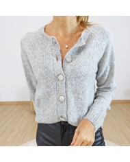 Gilet CIMATOLEGE Tiffosi – détail boutons bijoux strassés ✨