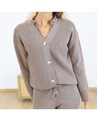 Cardigan MIX & MATCH Tiffosi – détail boutons ton sur ton