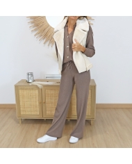 Gilet moka MIX & MATCH – look cocooning chic Mademoiselle-Caprices