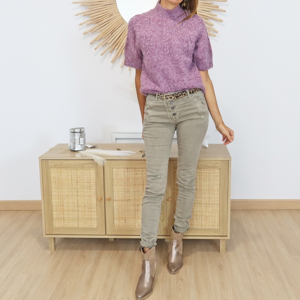 Pull KACUBA violine – look complet avec jean Vic & bottines Giovanna Pull KACUBA violine – look complet avec jean Vic & bottines Giovanna