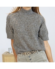 Pull KACUBA brun – détail maille chaude & douce