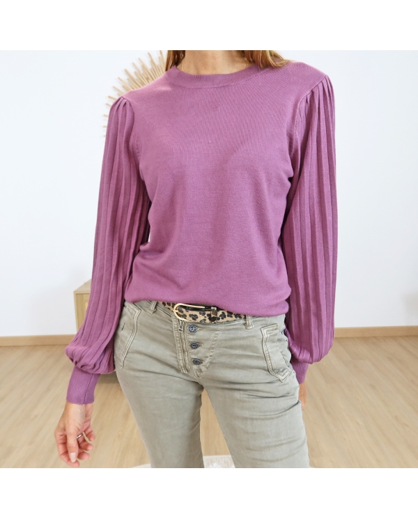 Pull KALONE violet-lila – texture viscose & brillance naturelle