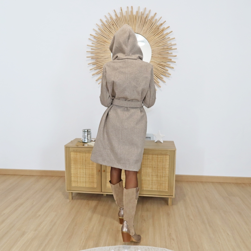 Manteau beige Tiffosi – vue de dos coupe droite