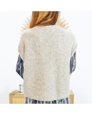 Gilet beige taupe MORGANE – vue de dos