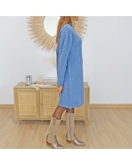 Robe pull NAOMI – détail maille torsadée fantaisie