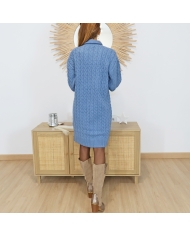 Robe NAOMI bleue – vue de dos coupe droite