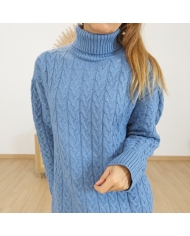 Robe pull NAOMI – look avec bottes HARMONY taupe