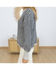 Pull KAELLERY – détail maille douce bicolore