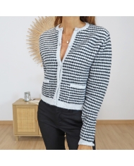 Gilet KAELLERY – détail maille douce & boutons