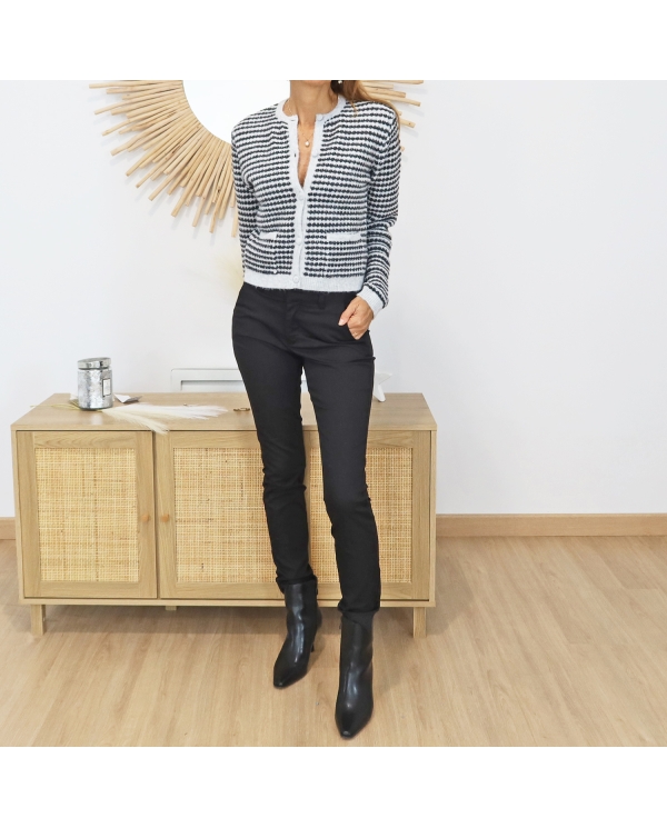 Gilet KAELLERY – look avec jean KELLY noir & bottines HARMONY