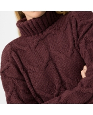 Pull prune TARJA – texture chaude & col roulé doux