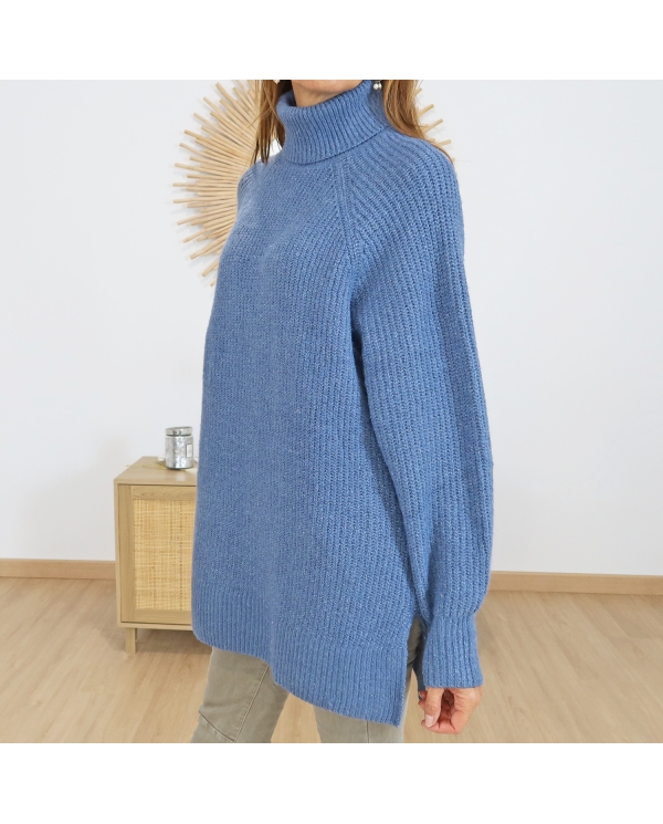 Pull MIUCCIA – détail col roulé & fils lurex