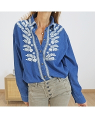 Veste en jean CHLOÉ – texture denim & broderie