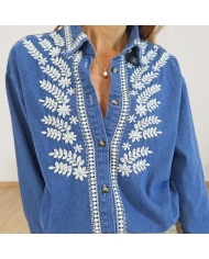 Chemise brodée CHLOÉ – style chic Mademoiselle-Caprices