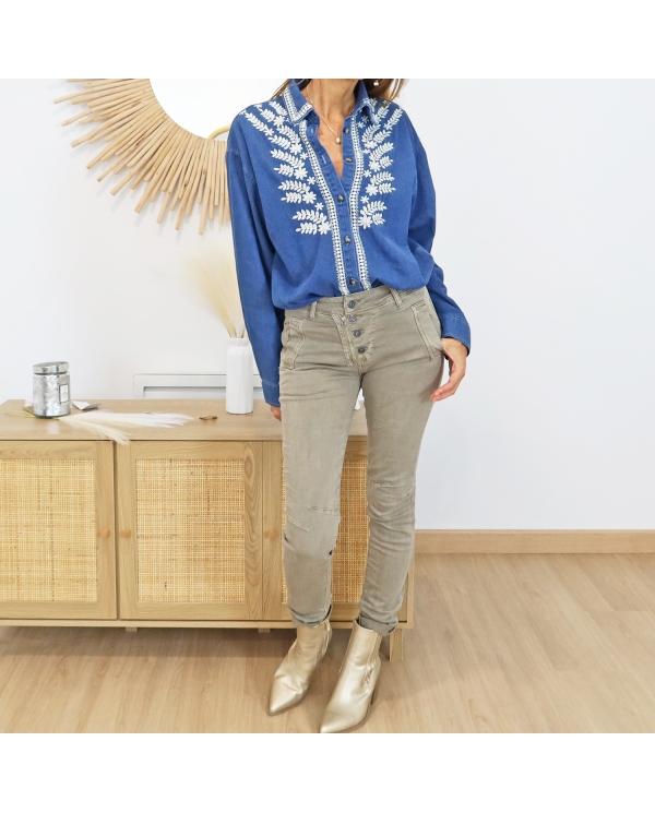 Look CHLOÉ + jean VIC Taupe
