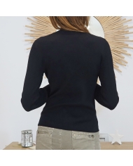 Pull femme noir – coupe droite élégante