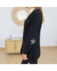 Gilet fantaisie étoiles – détail maille