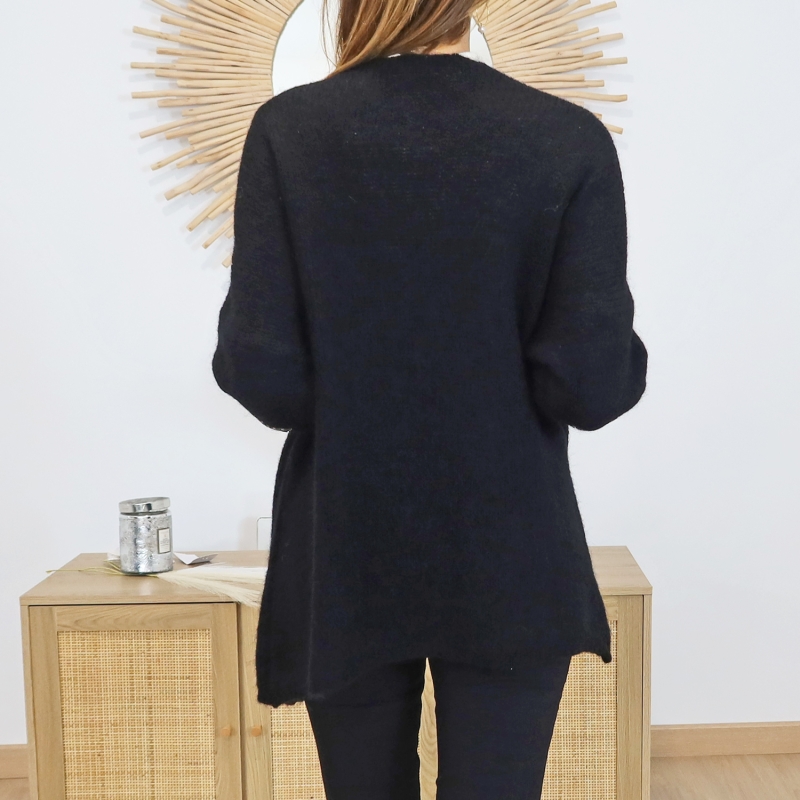 Gilet long noir – vue de dos