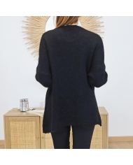 Gilet long noir – vue de dos