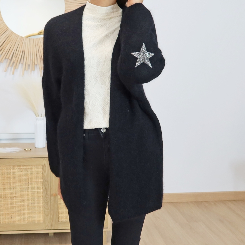 Gilet MAYA noir – style chic Mademoiselle-Caprices