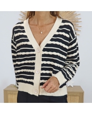 Gilet marinière femme – détail boutons