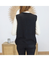 Gilet noir col V – vue de dos