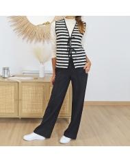 Gilet noir blanc Garcia – style Mademoiselle-Caprices