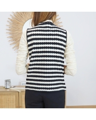 Gilet graphique noir blanc – vue de dos