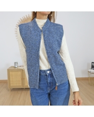 Gilet LÉANA bleu – vue de face