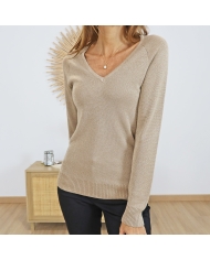 Pull CASSIA caramel – vue de face